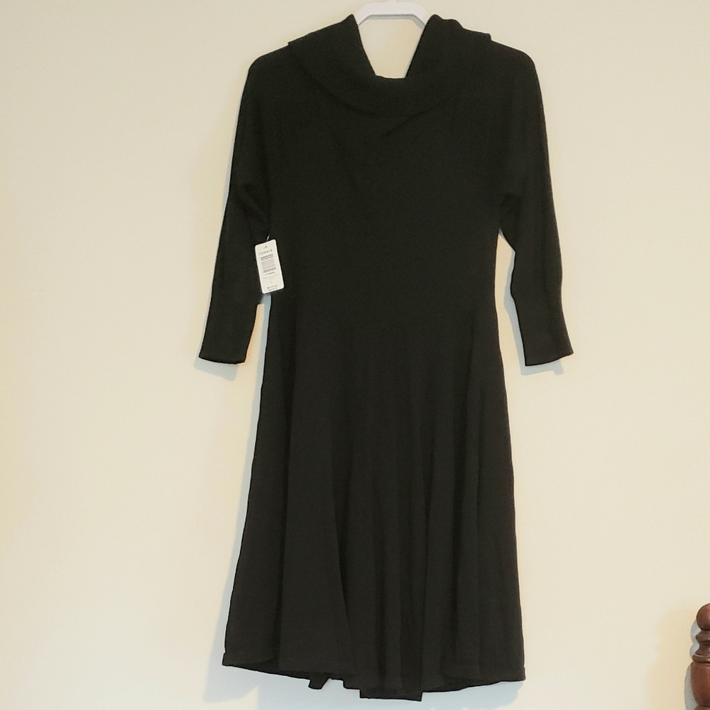 NWT TORRID BLACK COWL NECK SWEATER DRESS SZ 1X